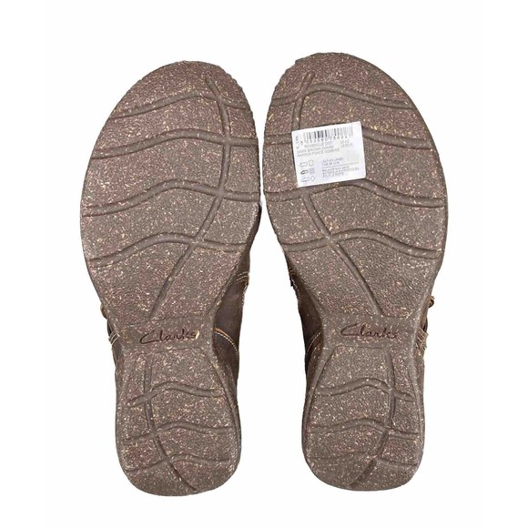 CLARKS WOMEN’S SIZE 6.5 ROSEVILLE DOT DARK BROWN LEATHER SLIP-ON LOAFER - Picture 6 of 8